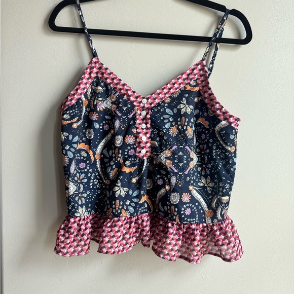 Hayden Boho Navy and Pink Cami Tank Top - Picture 2 of 5